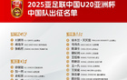 中國隊(duì)U20亞洲杯大名單公布：張皓然替袁建銳。