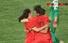 第39分鐘，鄭璐右路破門，U20女足3-0敘女足。